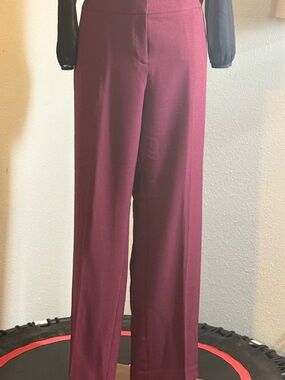 Kasper Straight Leg/Slight Wide-Leg Dress Pants in Wine